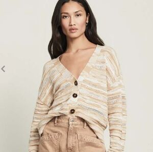 Veronica Beard Goliad Space-Dyed Cardigan - Camel-Multi Size L